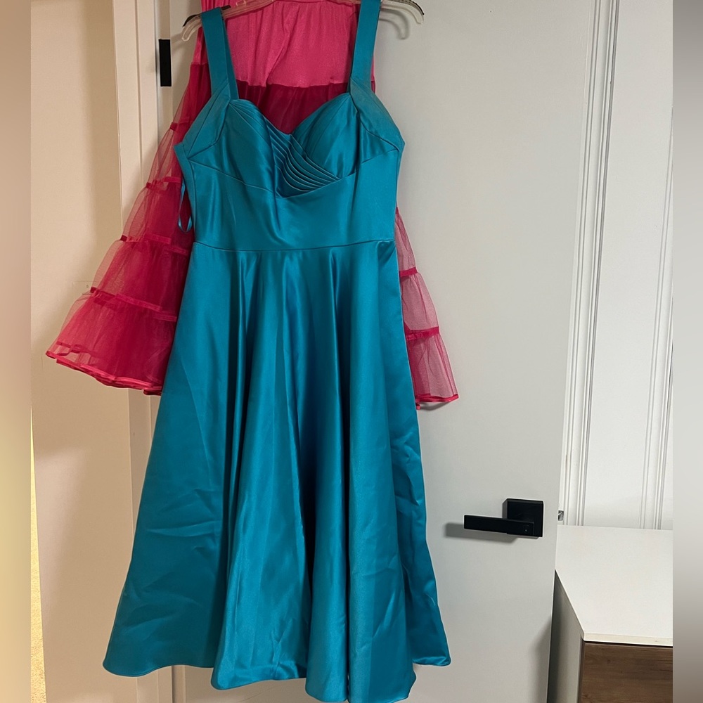 Unique Vintage Happily Ever After Turquoise Dress - PETTICOAT INCLUDED